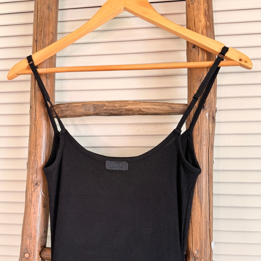 SKIMS Ribbed Maxi Dress Small Black - Picture 4 of 5